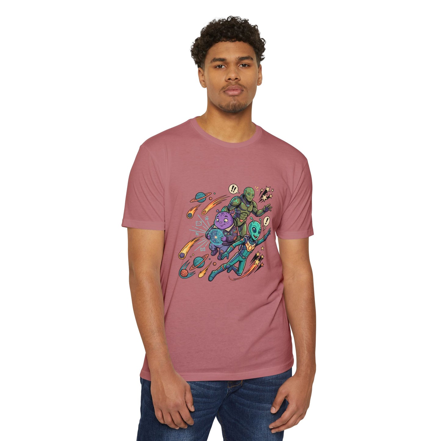 Alien Skate Crew T-Shirt — Retro Space Skateboarding Graphic Tee