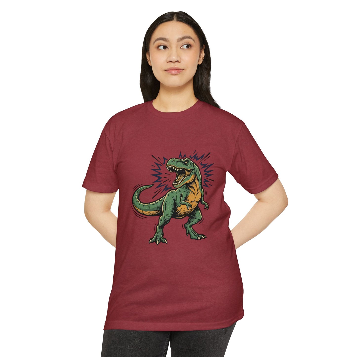 Camiseta — Camiseta retro con ilustración de T-Rex rugiendo