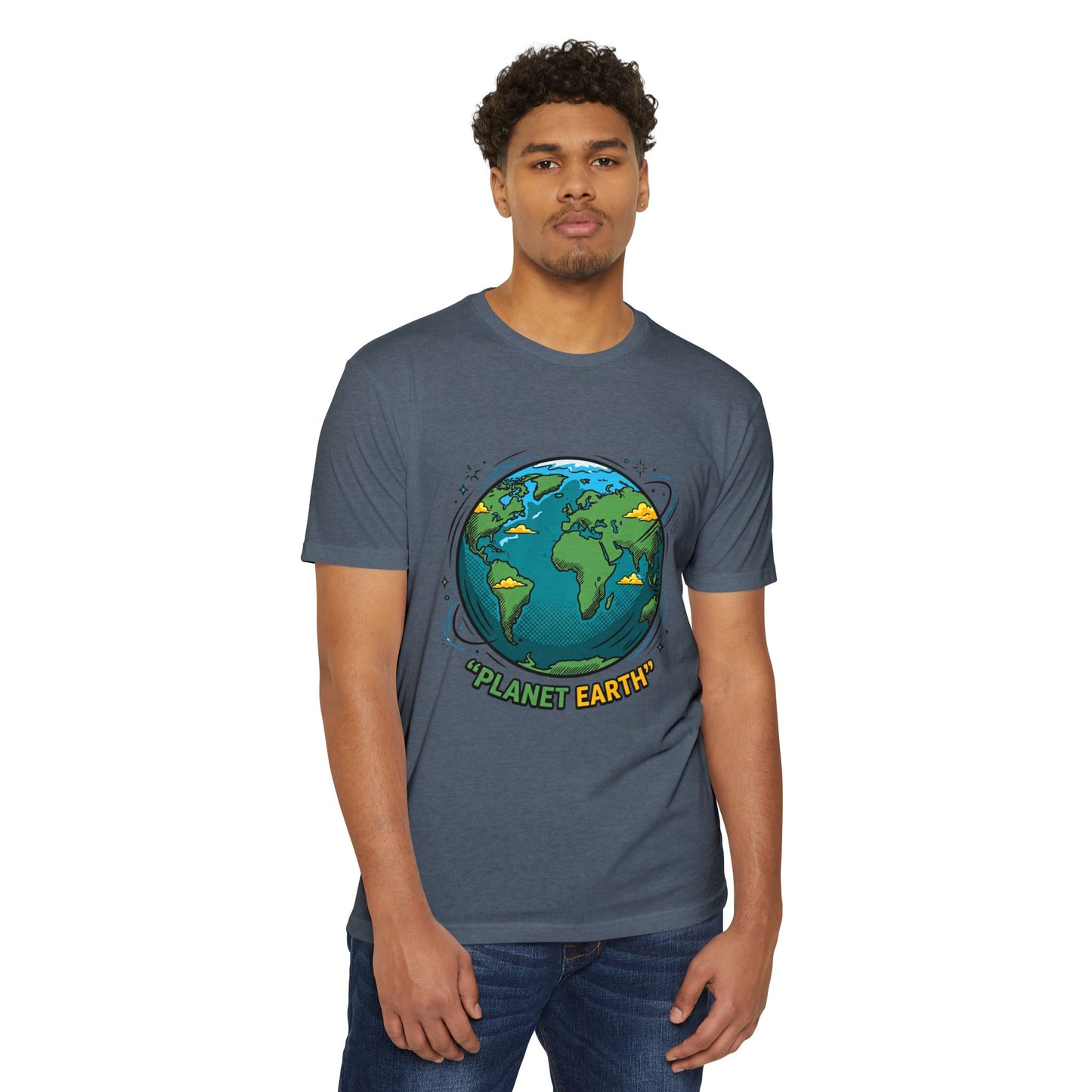 Retro Planet Earth Graphic T-Shirt — Vintage Earth Illustration Tee