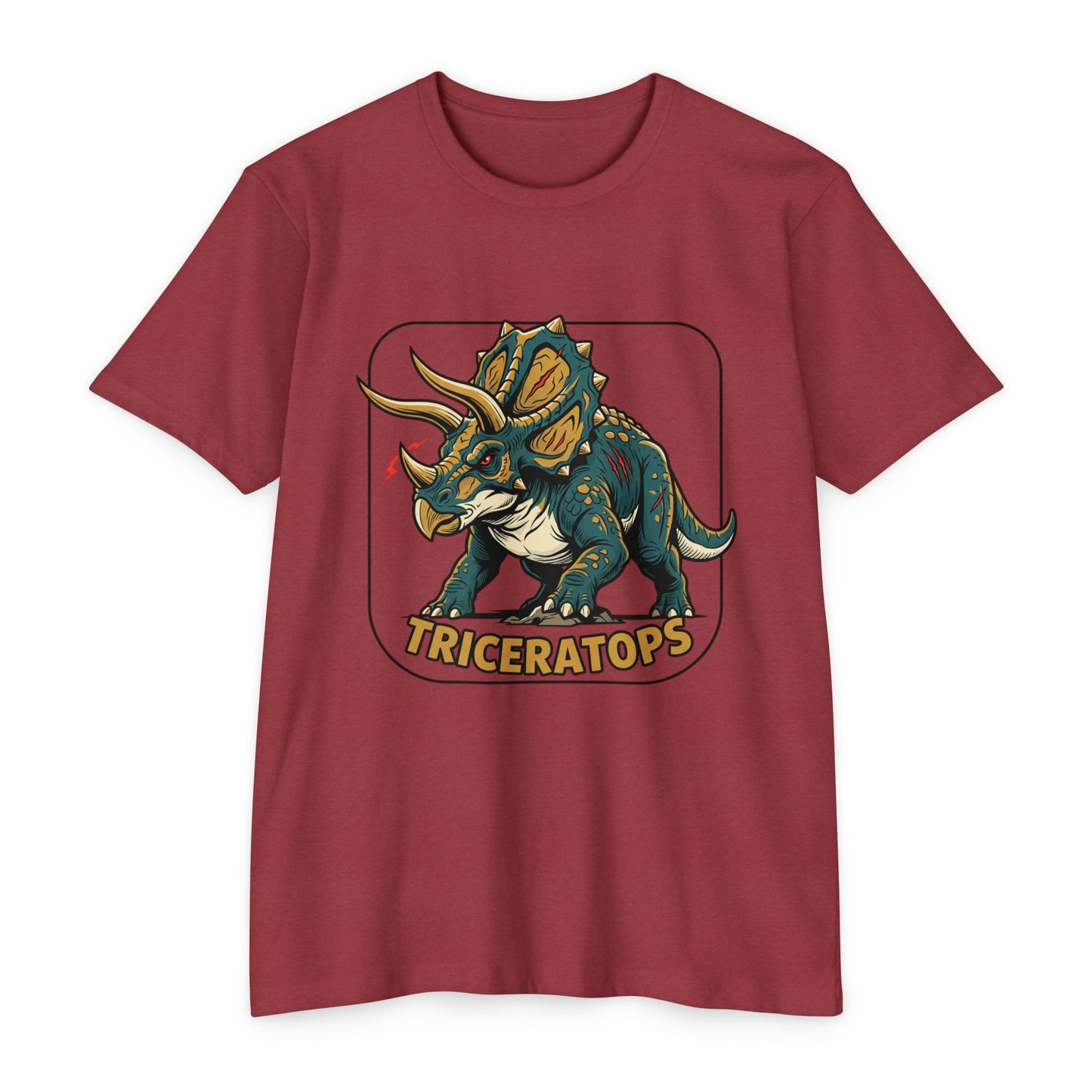 Triceratops Graphic T-Shirt — Retro Dinosaur Tee for Kids & Adults