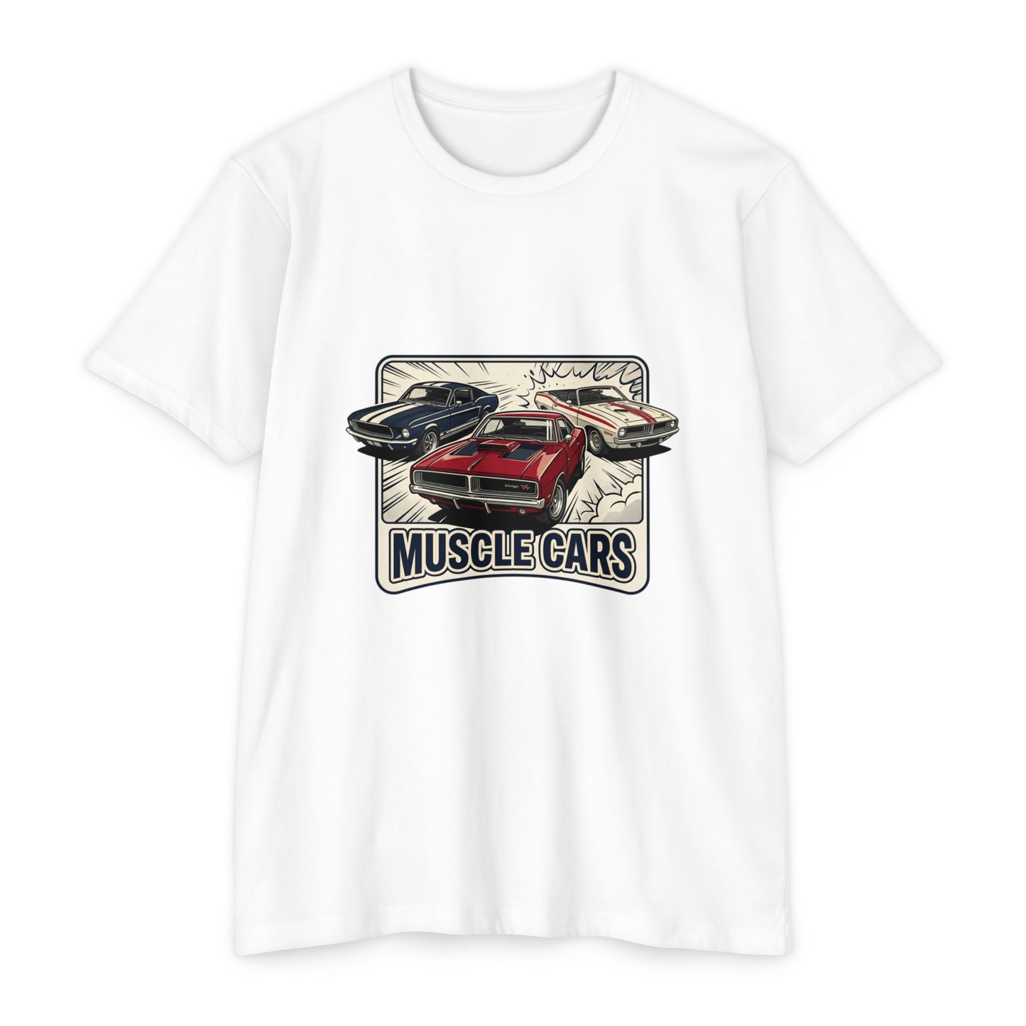 Retro Muscle Cars Graphic T-Shirt — Vintage Hot Rod Design