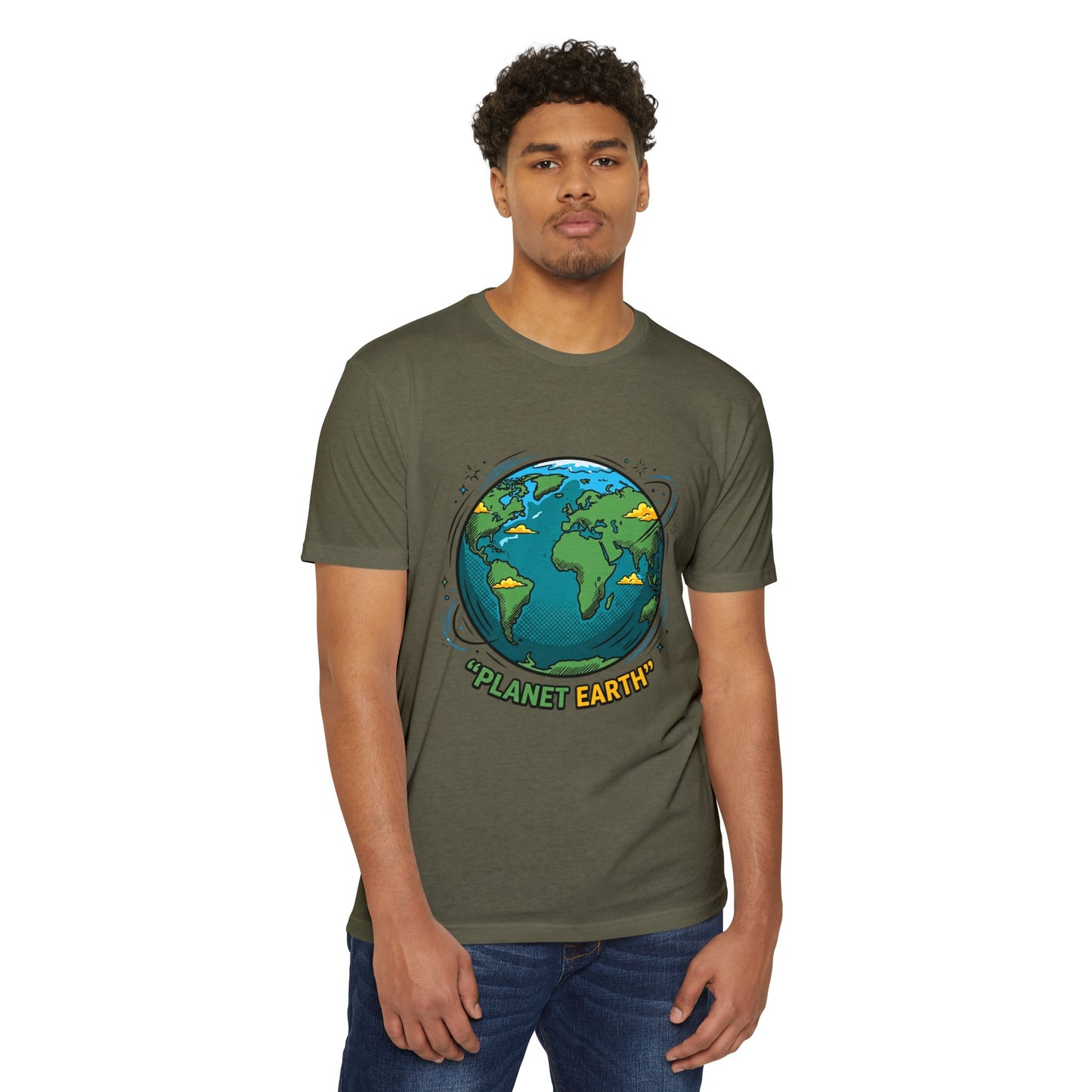 Retro Planet Earth Graphic T-Shirt — Vintage Earth Illustration Tee