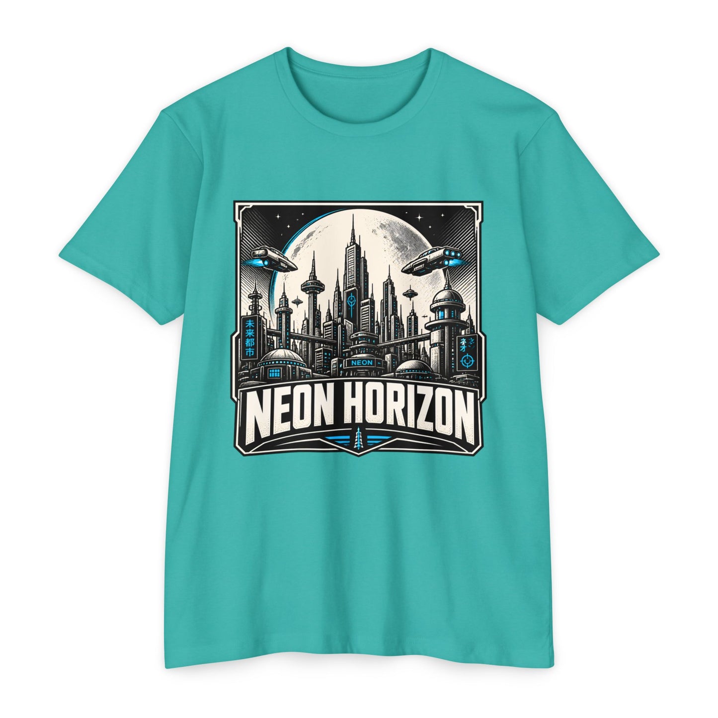 Neon Horizon Sci‑Fi T-Shirt