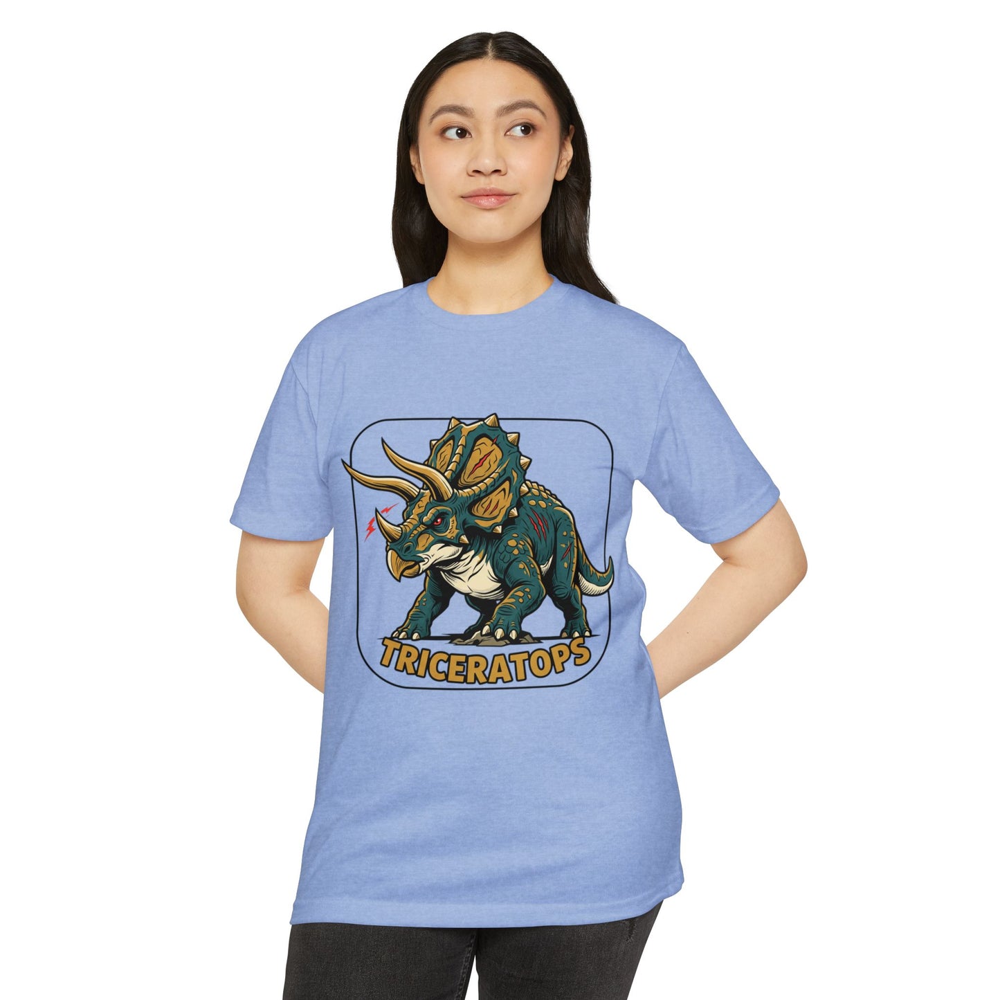 Triceratops Graphic T-Shirt — Retro Dinosaur Tee for Kids & Adults