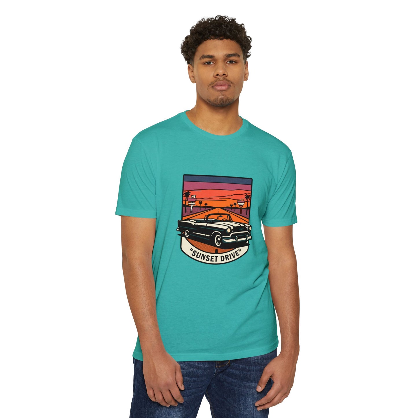 Sunset Drive Vintage Car T-Shirt