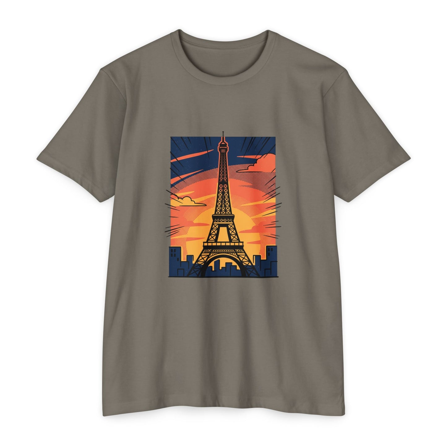 Vintage Paris Eiffel Tower Sunset T‑Shirt