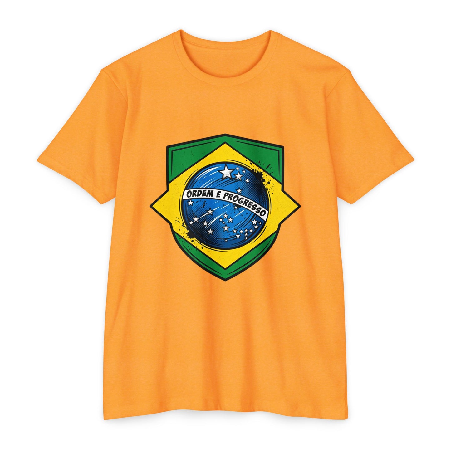 Brazil Flag Crest T-Shirt — Brazilian Soccer/Patriot Pride Tee