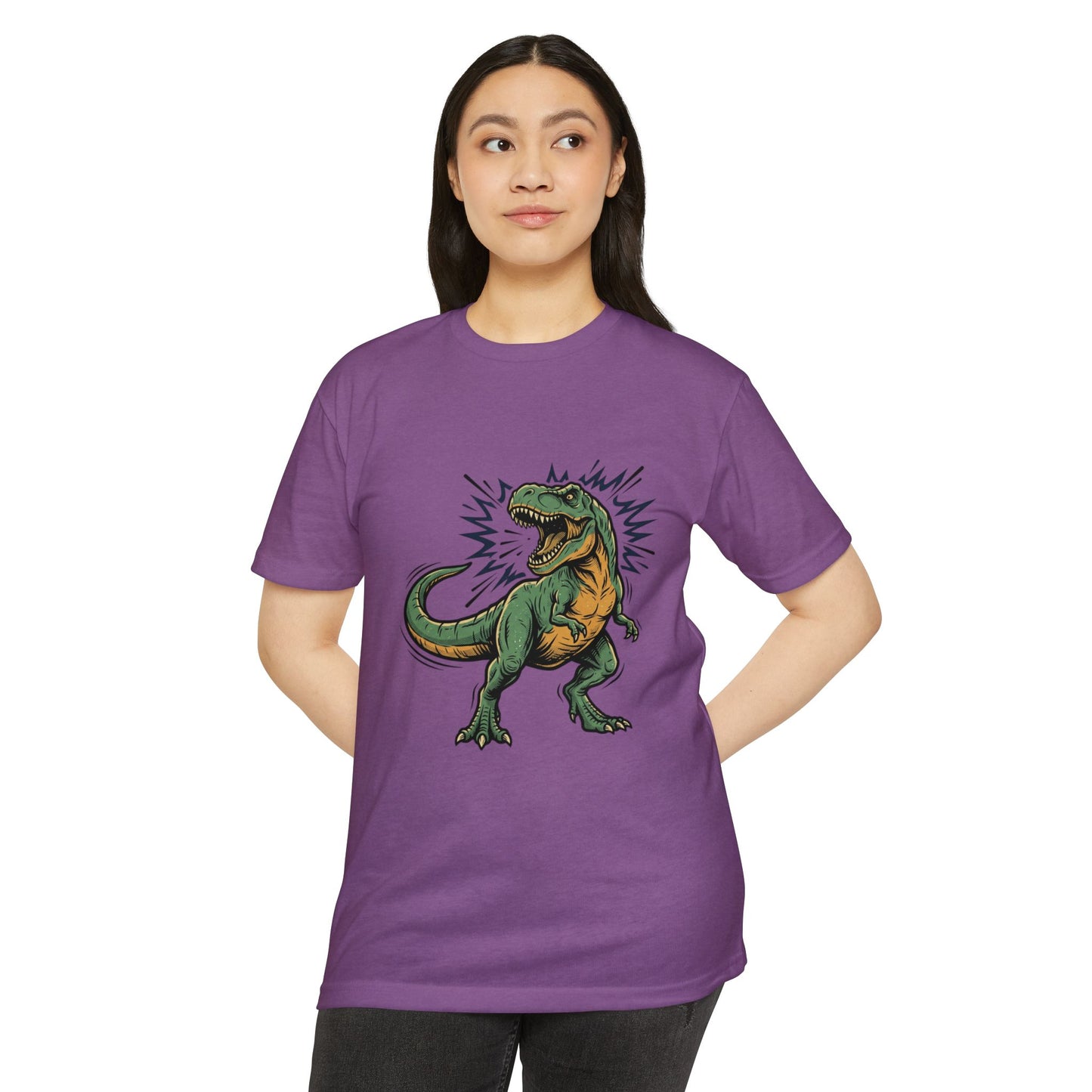 Camiseta — Camiseta retro con ilustración de T-Rex rugiendo