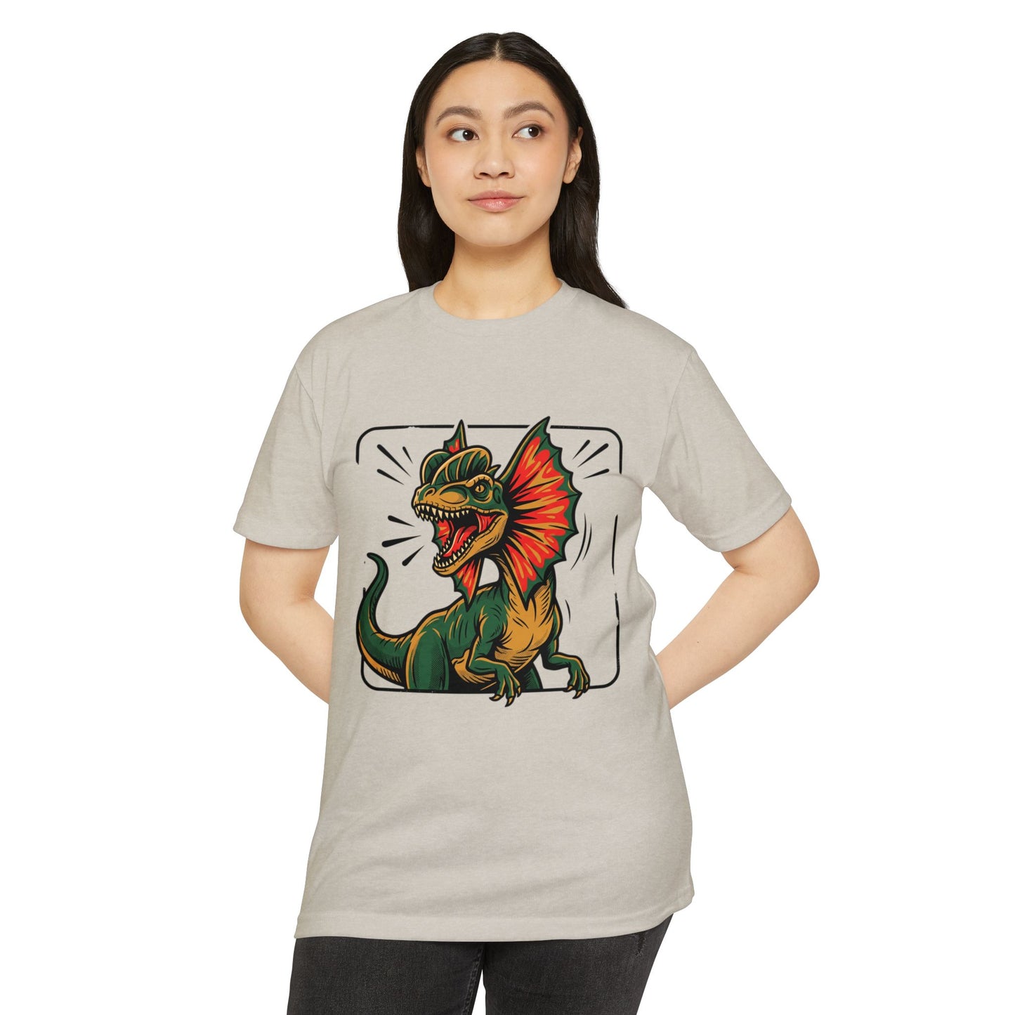 Frilled Lizard Dino Tee — Colorful Frill Graphic T-Shirt