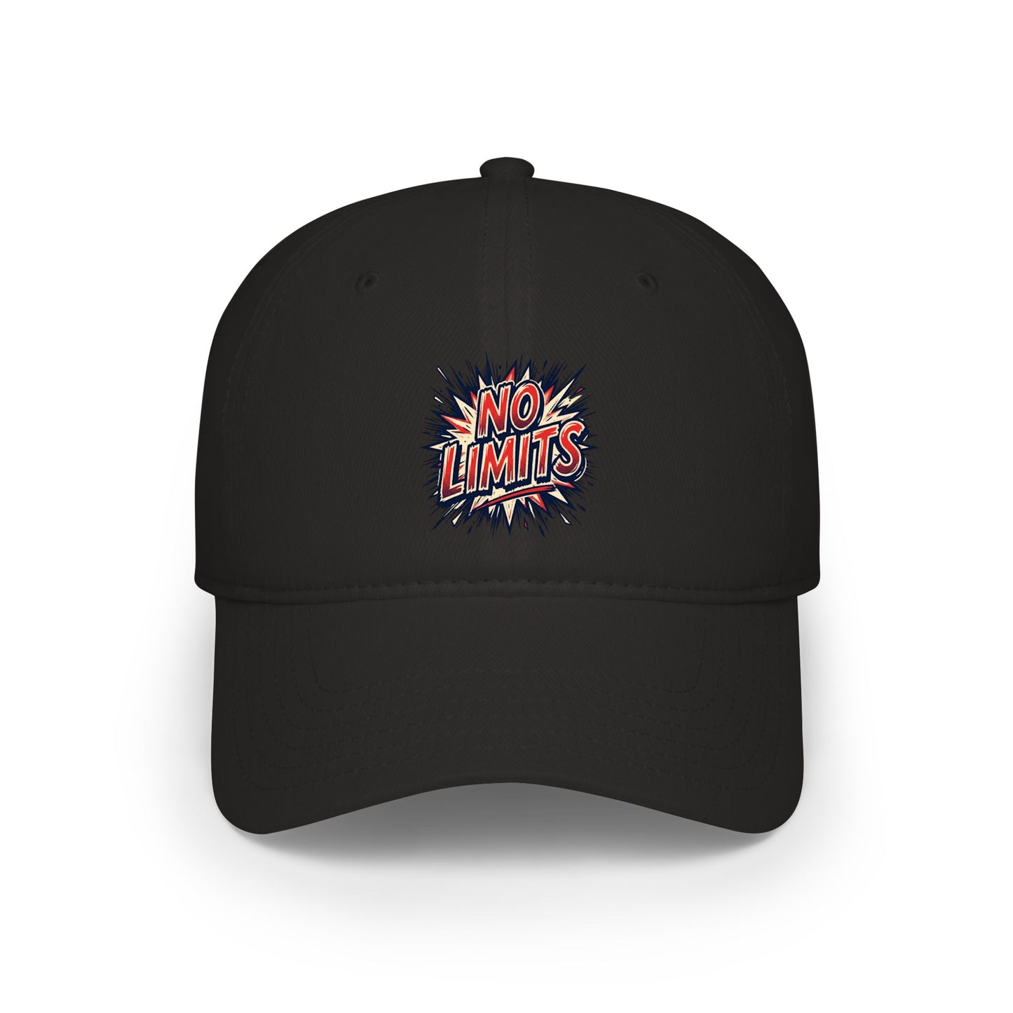No Limits Retro Comic Baseball Cap — Motivational Low Profile Hat