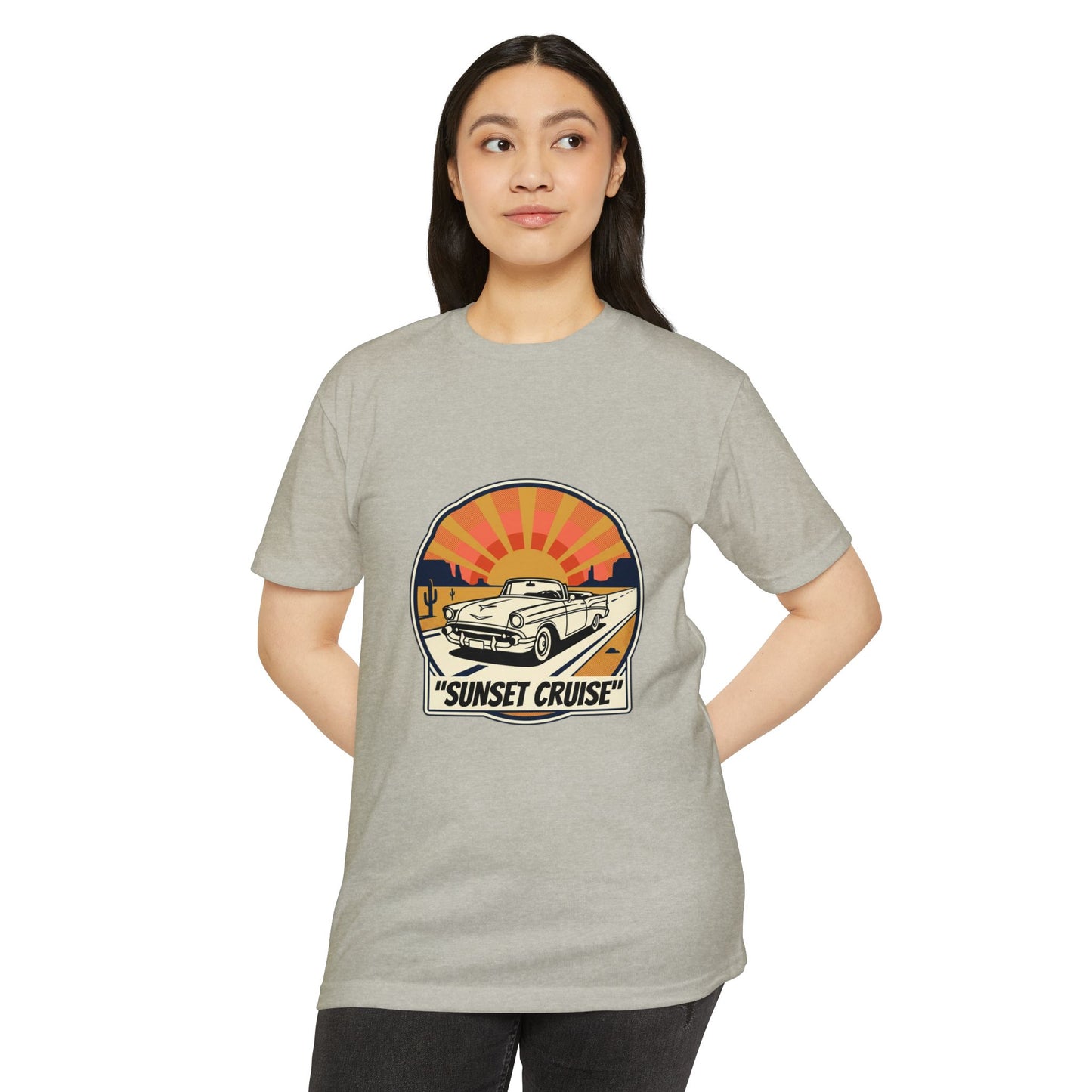 Sunset Cruise Vintage Car T-Shirt