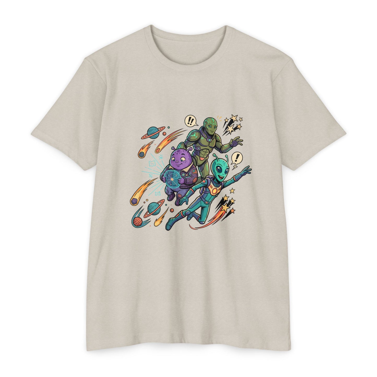 Alien Skate Crew T-Shirt — Retro Space Skateboarding Graphic Tee