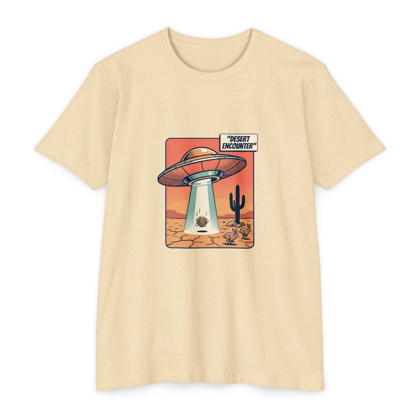 Desert Encounter T-Shirt – Retro UFO Alien Abduction Tee