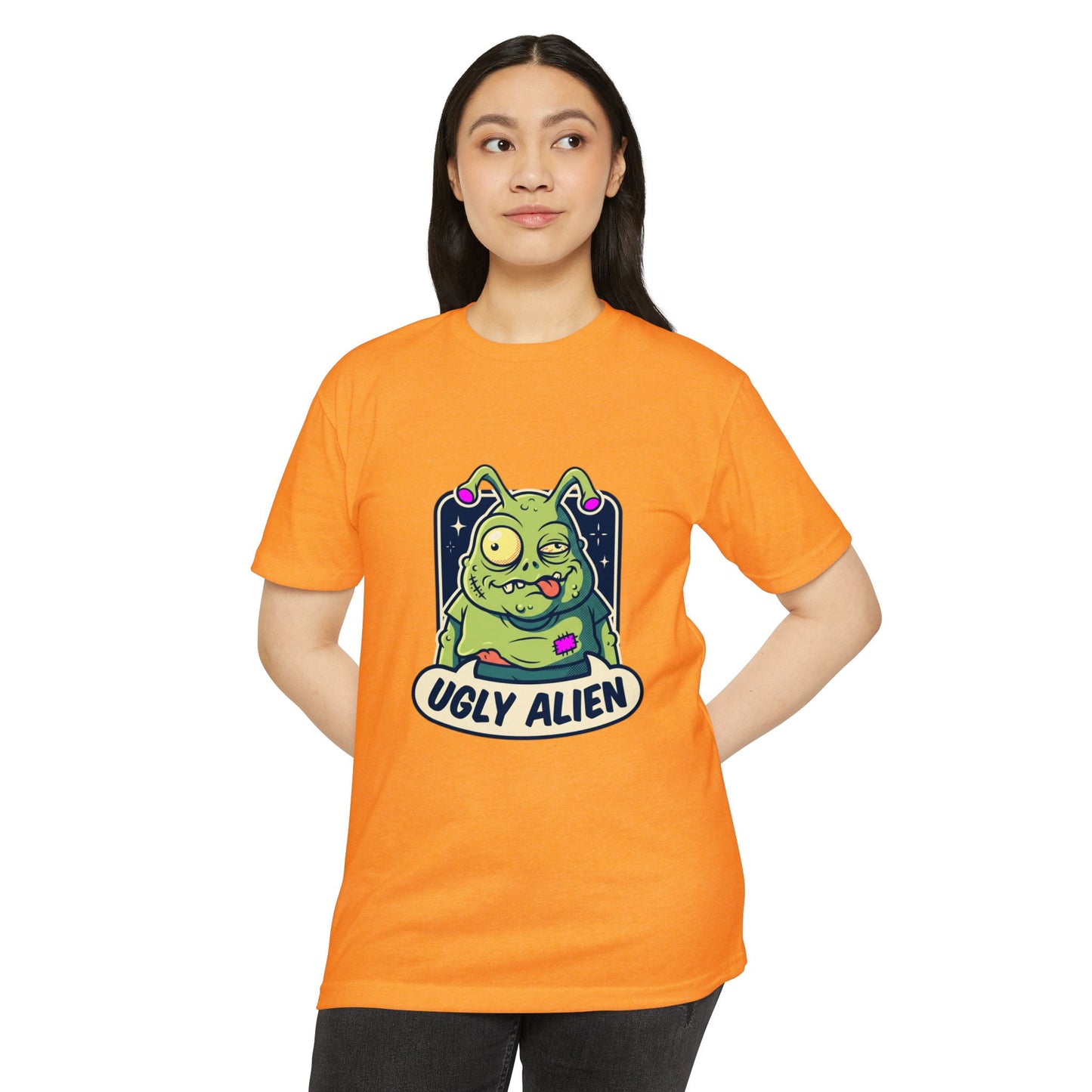 Funny Cute Green Alien T-Shirt — "Ugly Alien" Graphic Tee