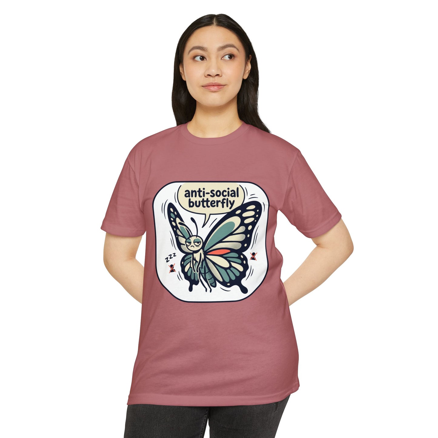 Anti-Social Butterfly T-Shirt — Cute Lazy Butterfly Graphic Tee