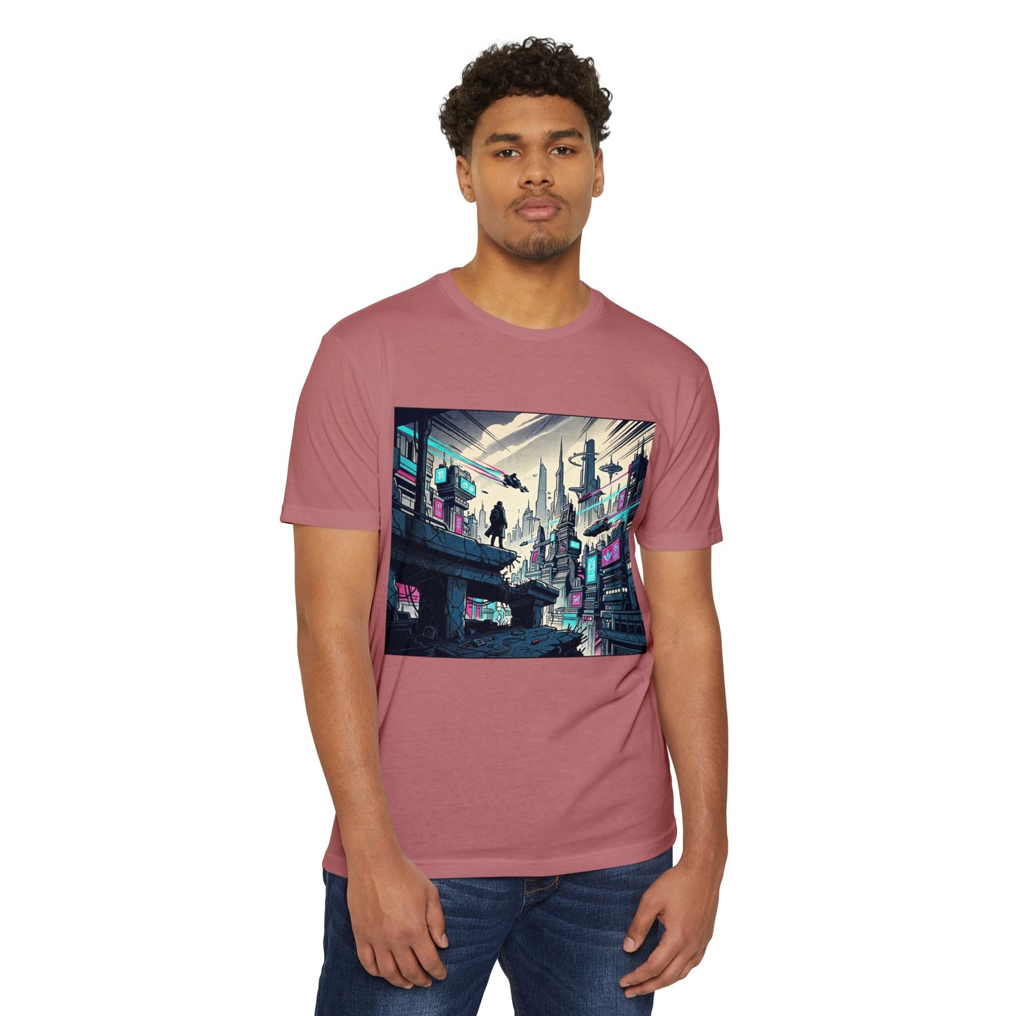 Cyberpunk Cityscape T-Shirt — Neon Futuristic Streetwear