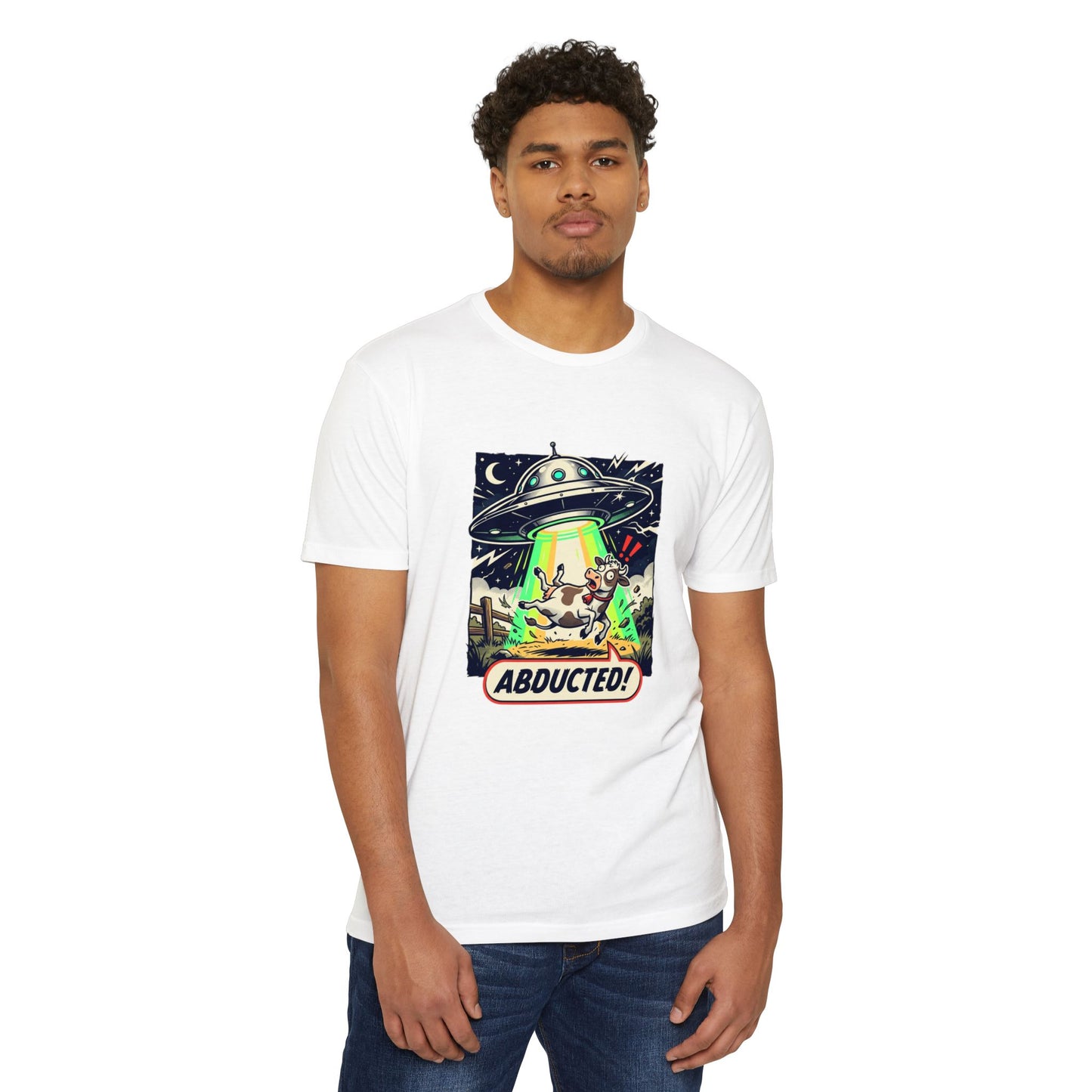Abducted! Alien UFO Retro Sci‑Fi Graphic T-Shirt