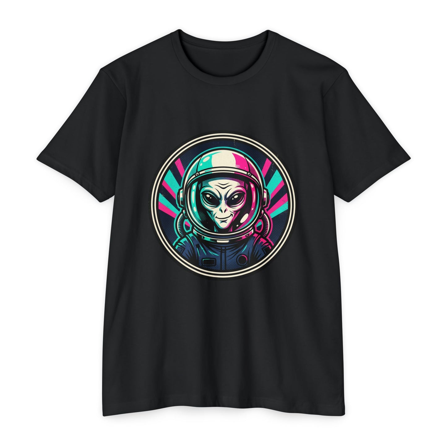 Alien Astronaut Neon Space Crew T‑Shirt
