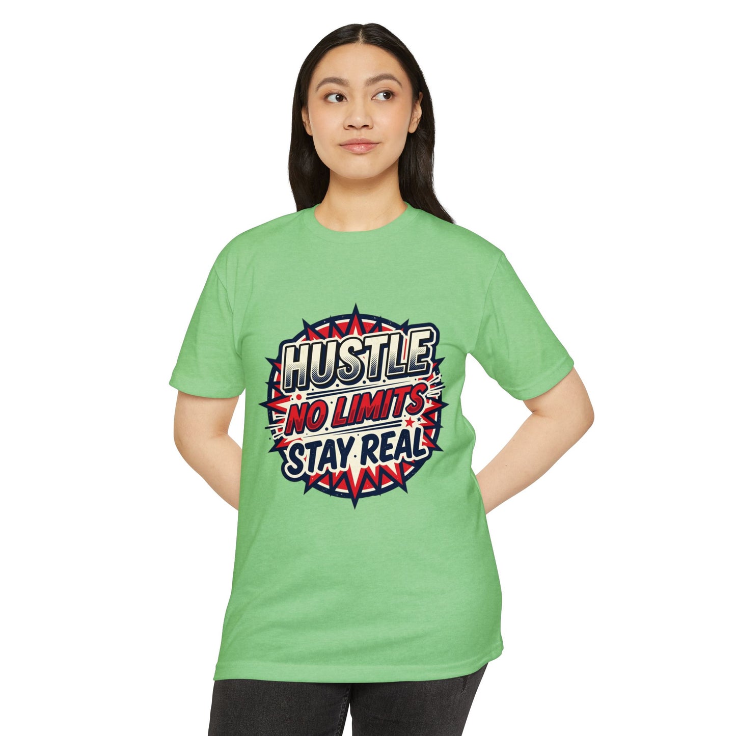 Hustle No Limits Stay Real Graphic T-Shirt
