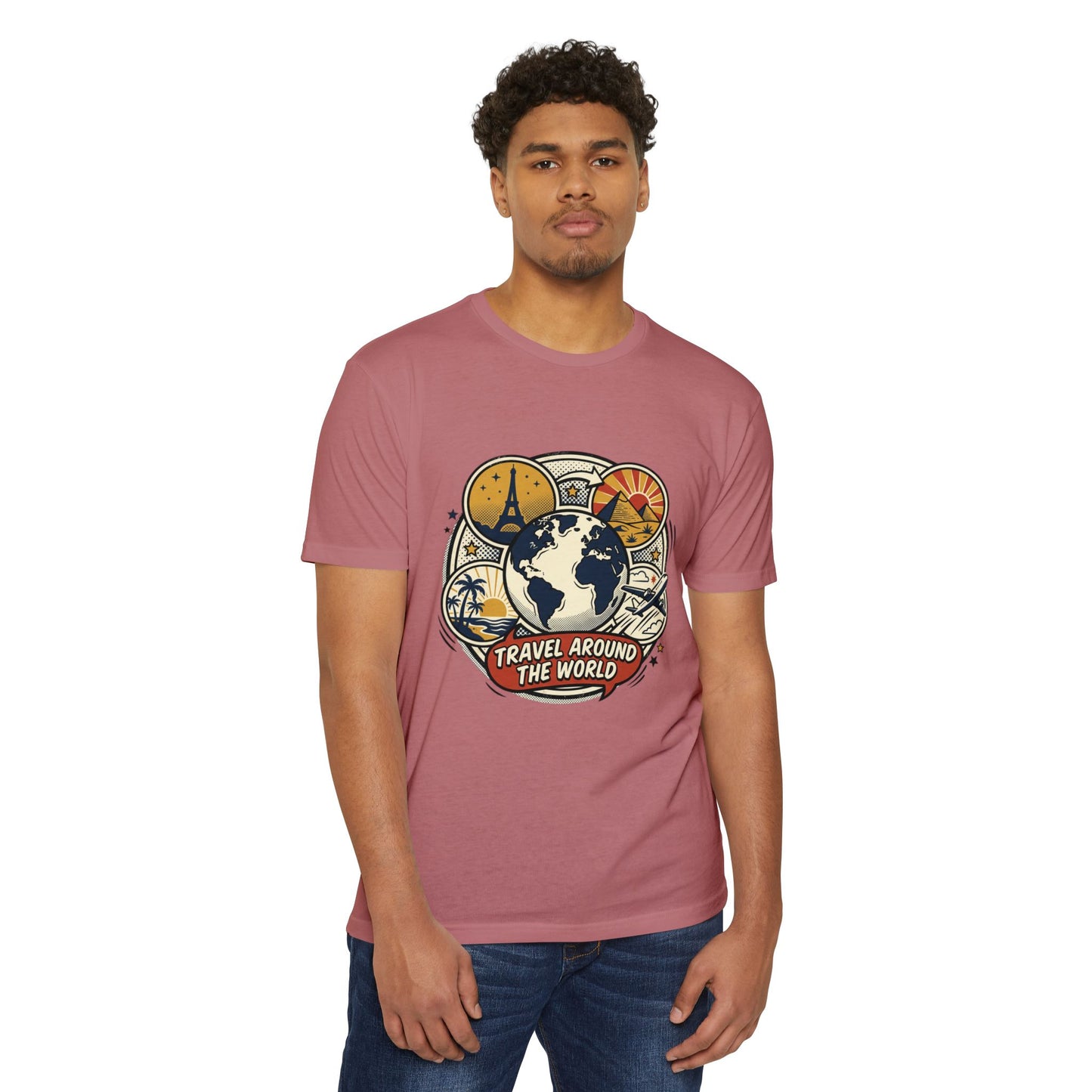 Vintage 'Travel Around The World' Globe Adventure T-Shirt