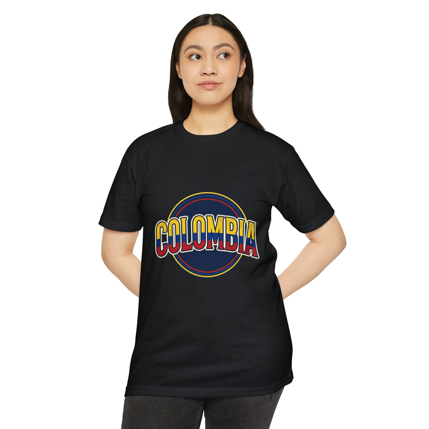 Colombia Retro Circle Vintage Flag Travel T-Shirt
