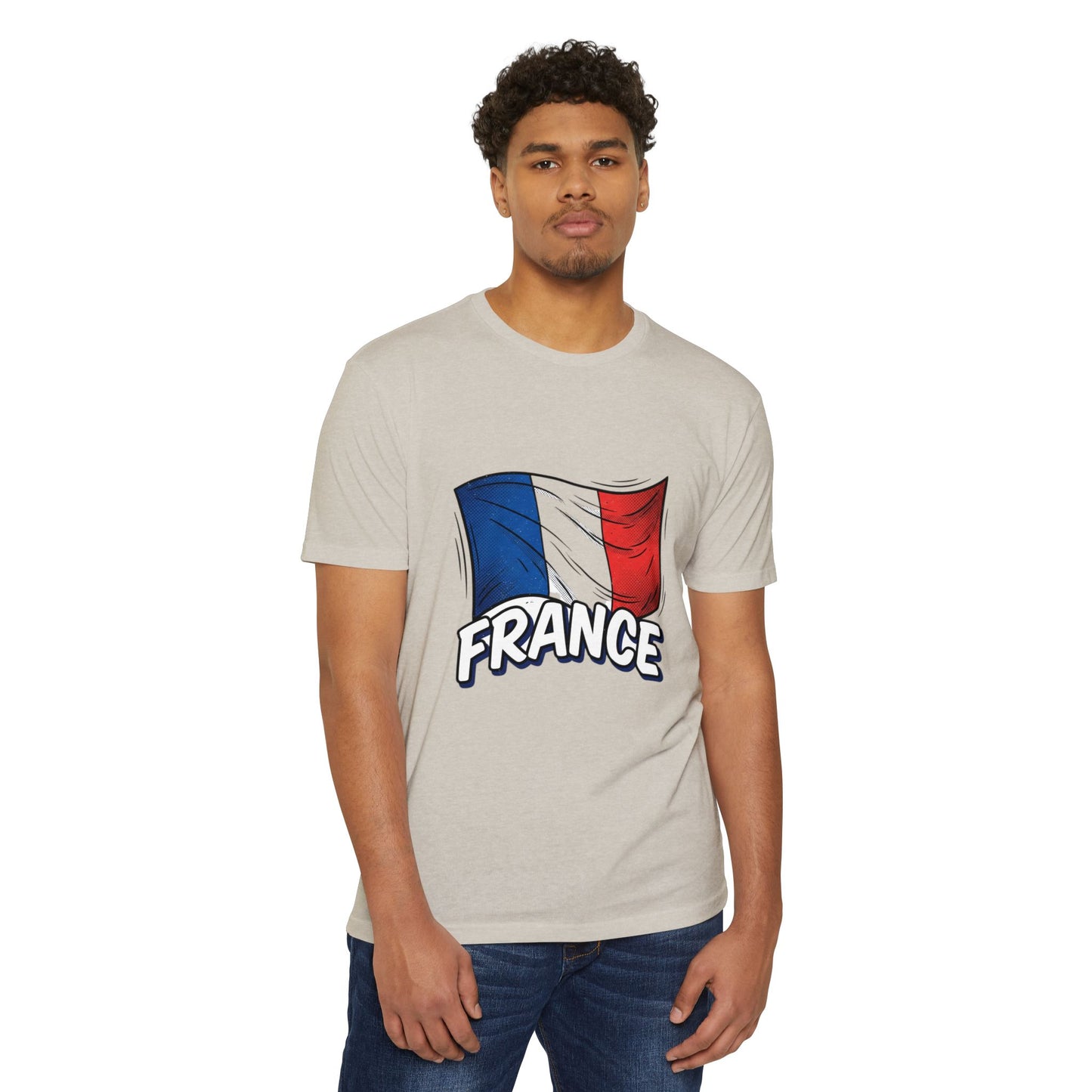 France Flag Retro Waving Tricolor T-Shirt