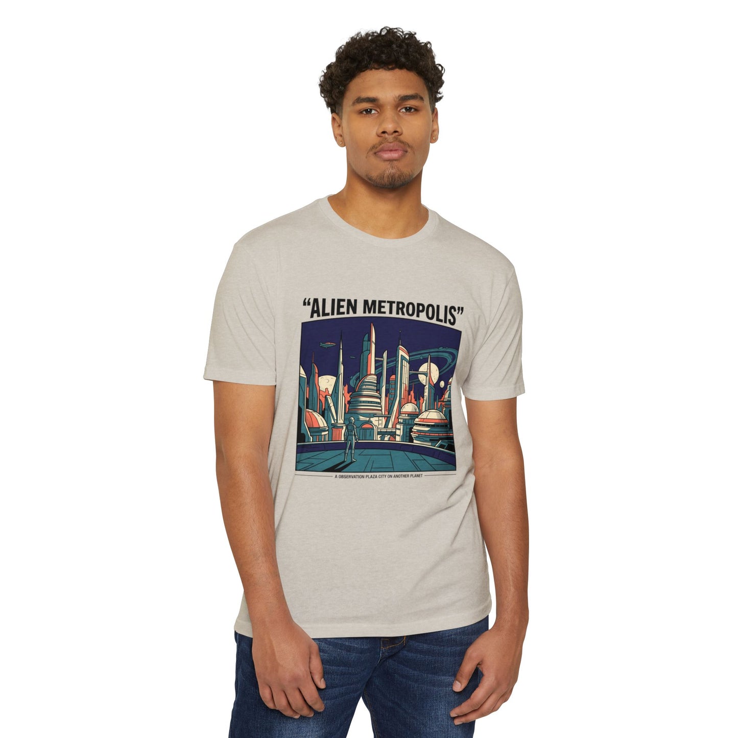 Alien Metropolis Retro Futuristic Sci‑Fi City T-Shirt