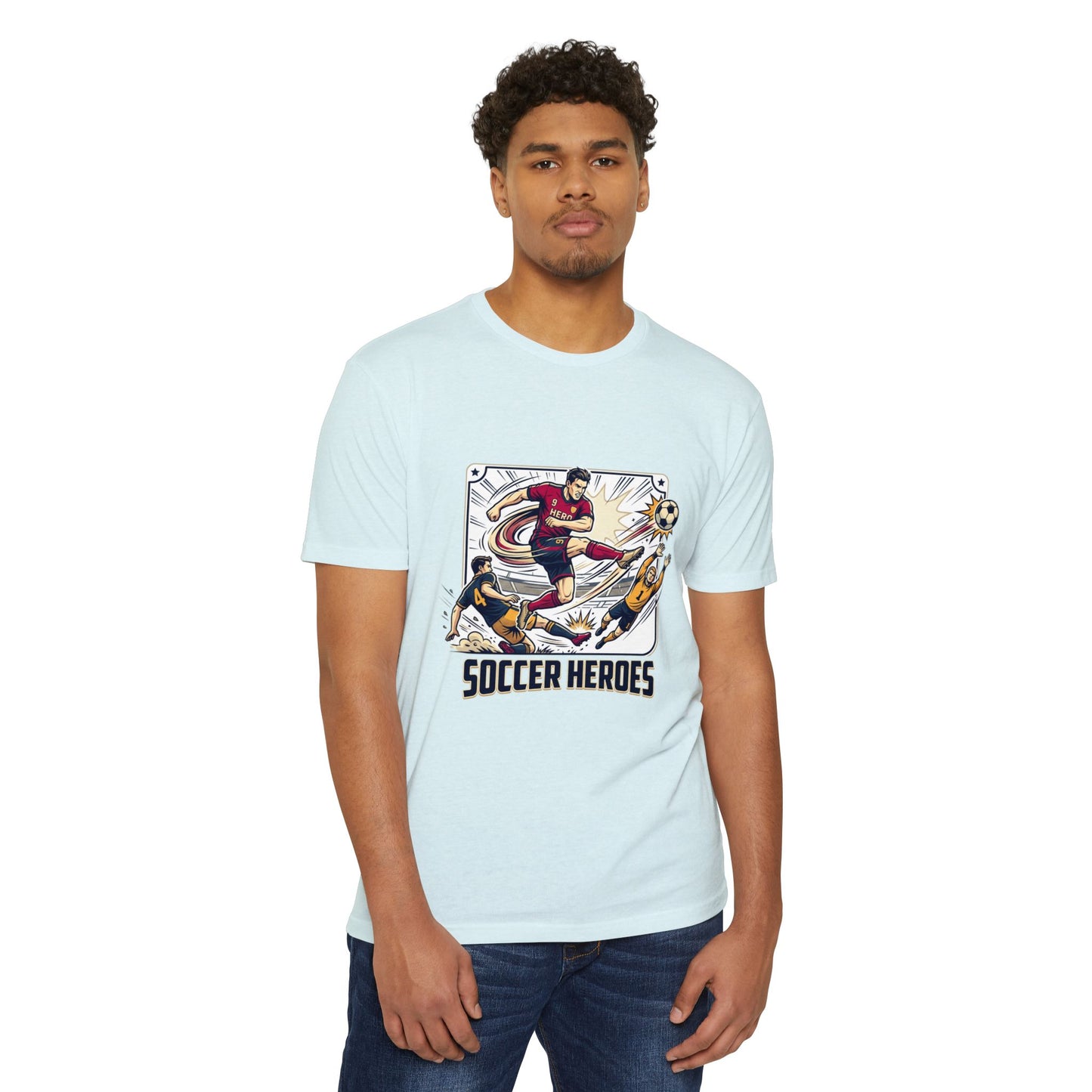 Soccer Heroes Graphic T-Shirt — Vintage Action Soccer Player Tee