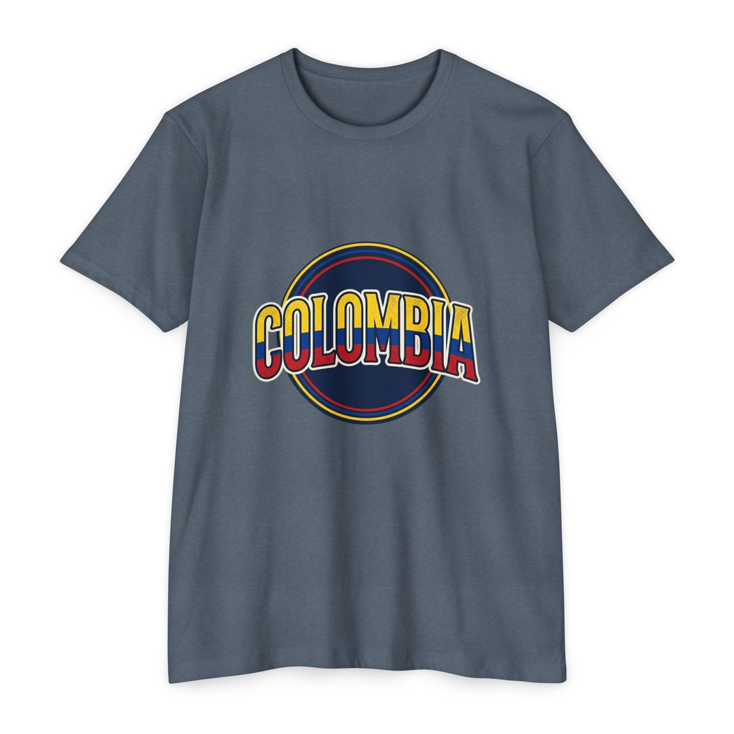 Colombia Retro Circle Vintage Flag Travel T-Shirt