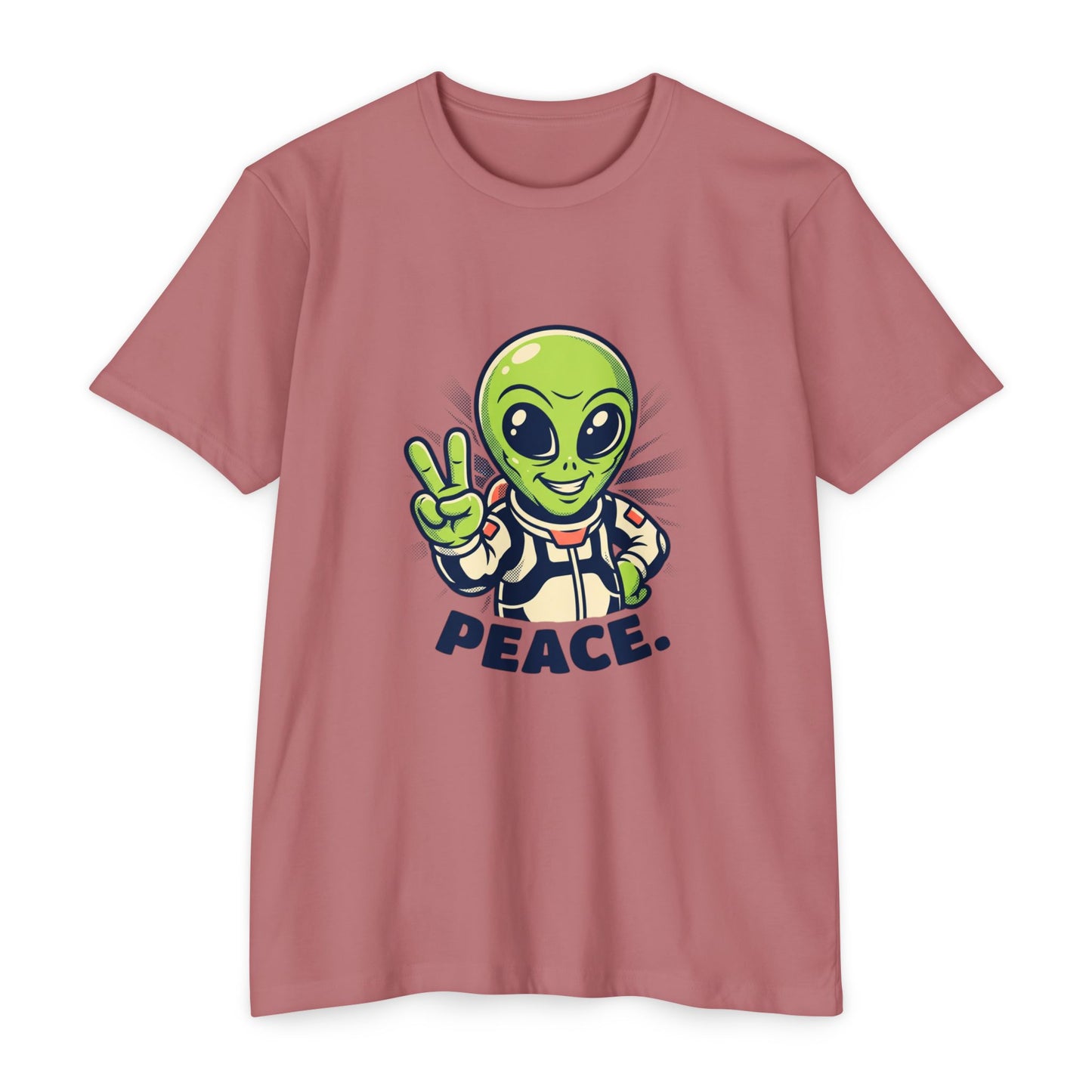 Alien Peace T-Shirt — Cute Green Astronaut Giving Peace Sign