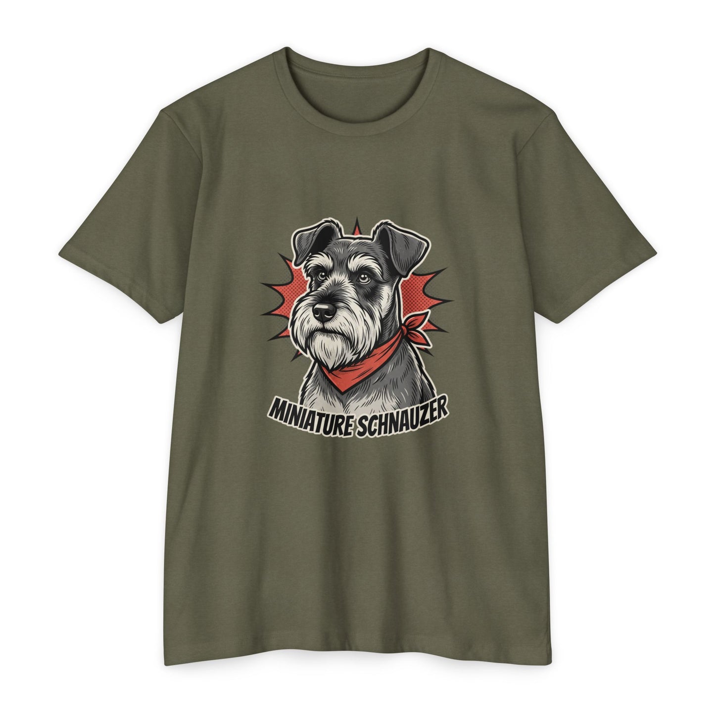 Miniature Schnauzer Portrait Retro Bandana T-Shirt