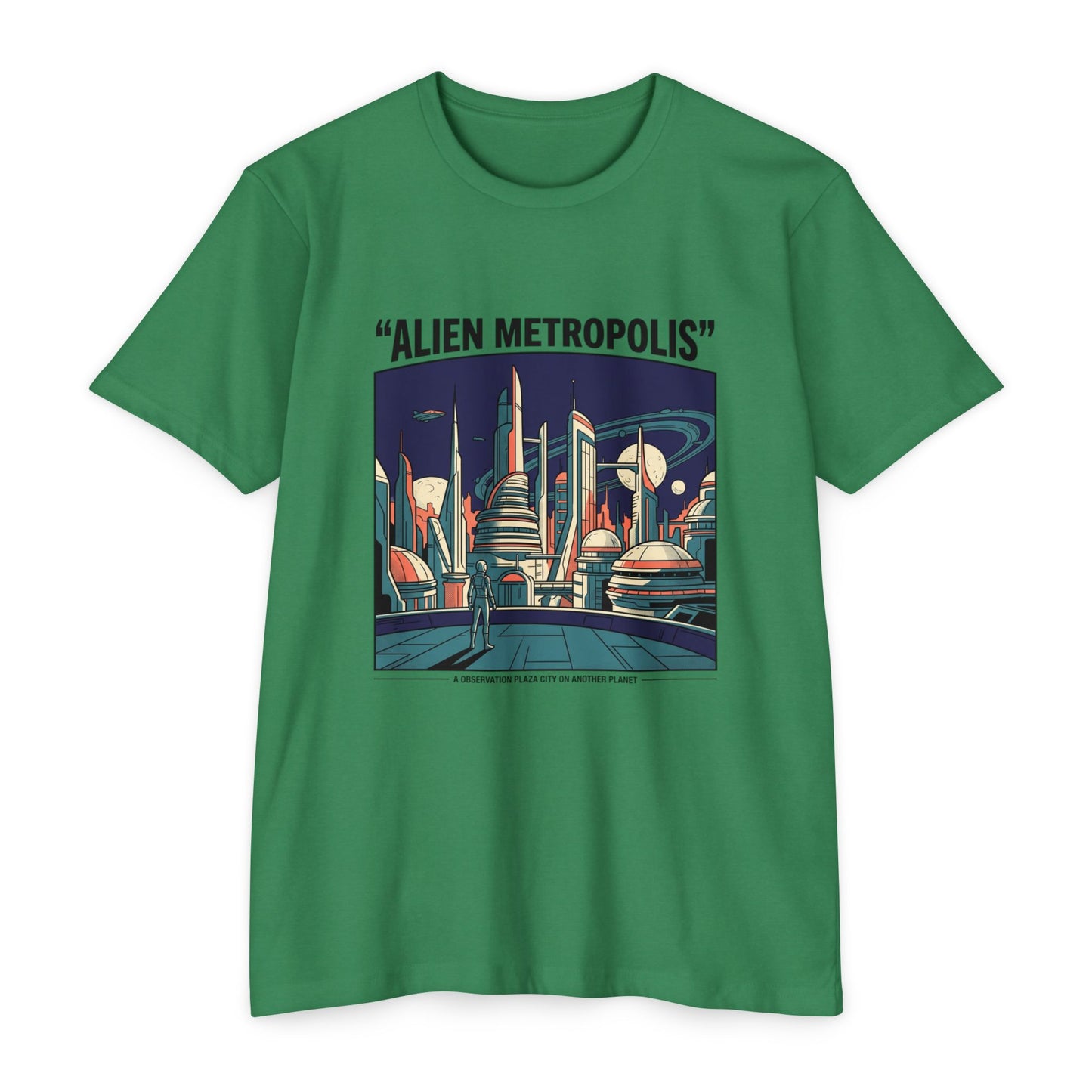 Alien Metropolis Retro Futuristic Sci‑Fi City T-Shirt