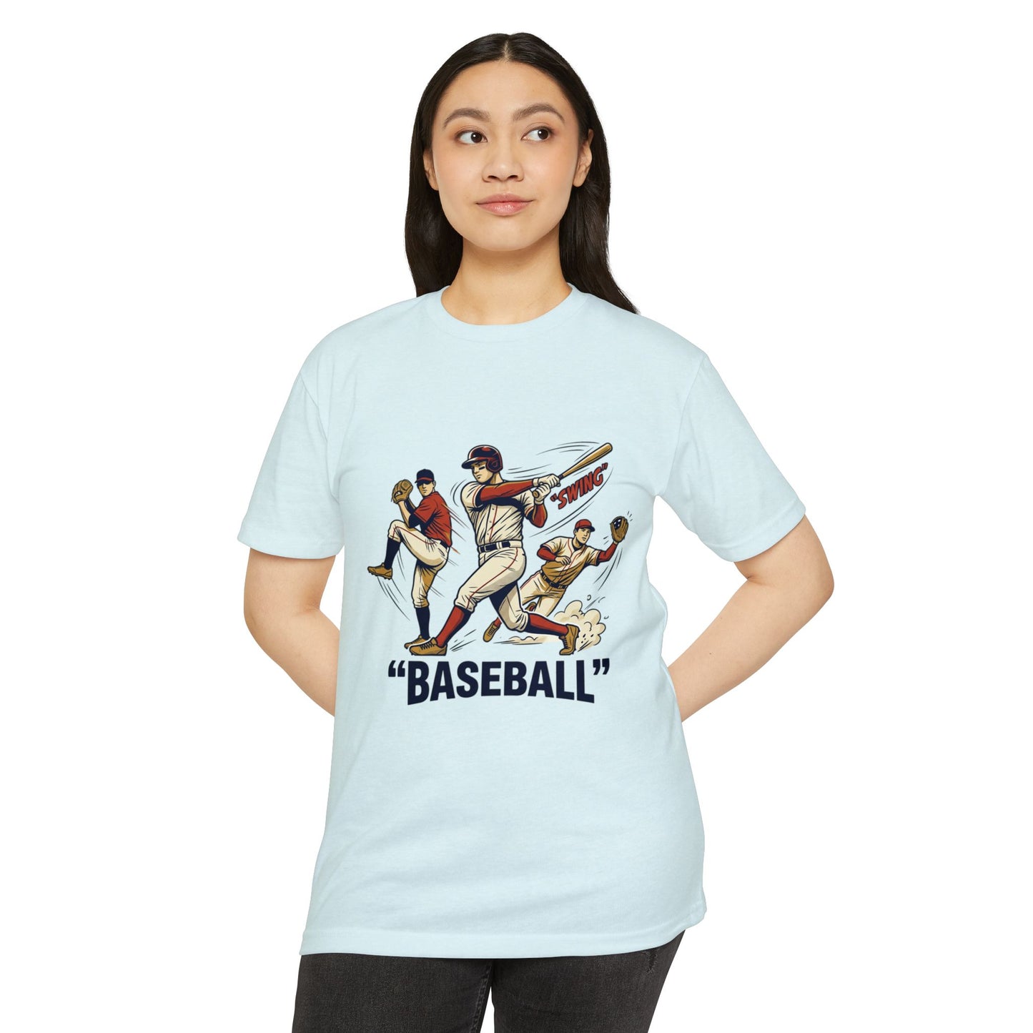 Vintage Baseball Players Tee – Retro 'BASEBALL' Graphic T-Shirt