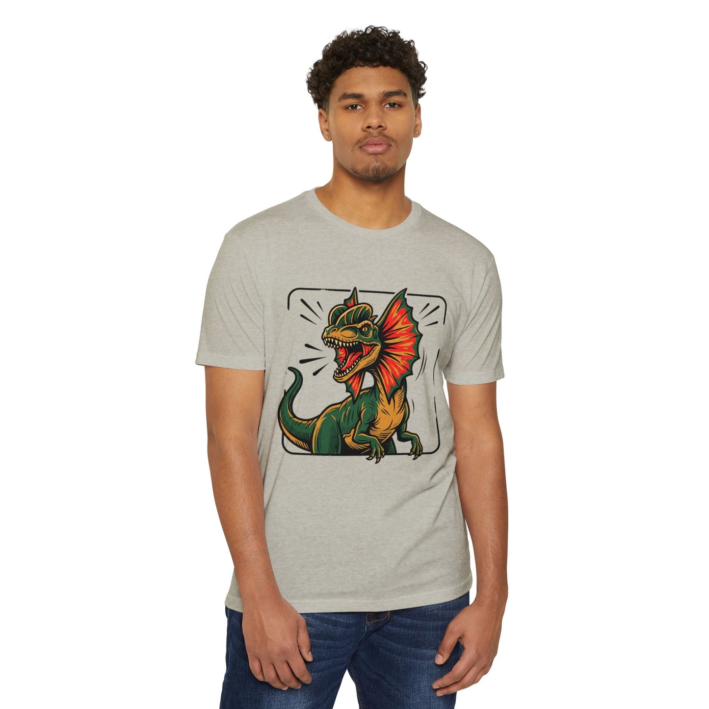 Frilled Lizard Dino Tee — Colorful Frill Graphic T-Shirt