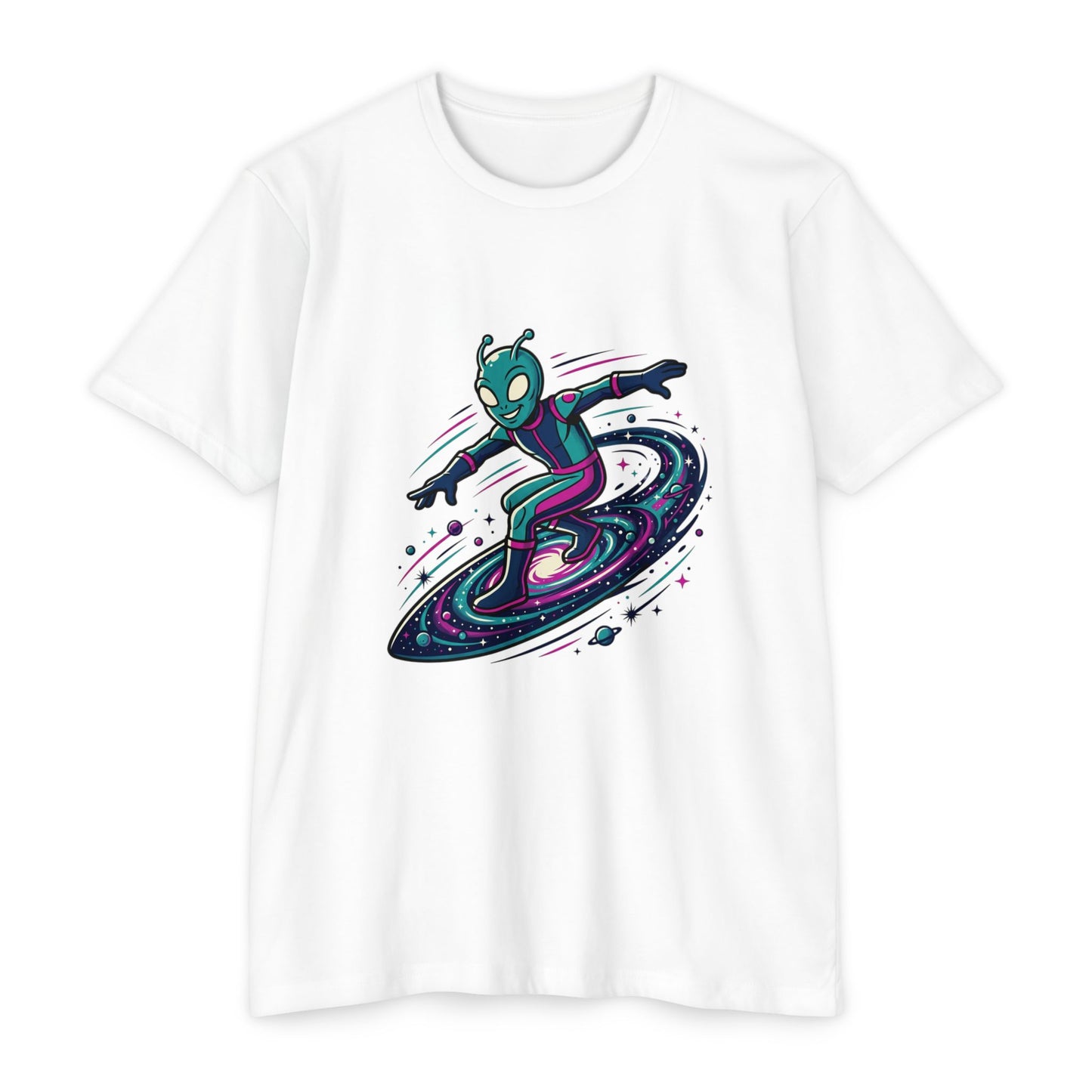 Alien Surfer Retro Space Skate T-Shirt
