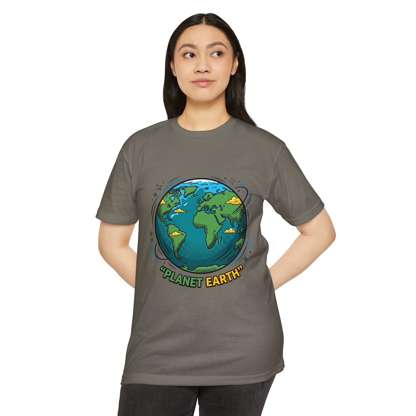 Retro Planet Earth Graphic T-Shirt — Vintage Earth Illustration Tee