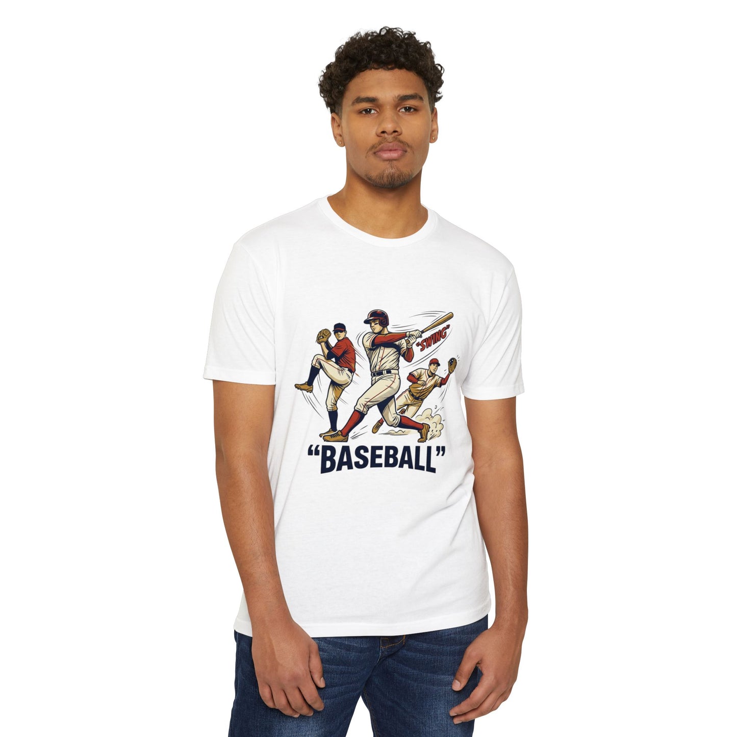 Vintage Baseball Players Tee – Retro 'BASEBALL' Graphic T-Shirt