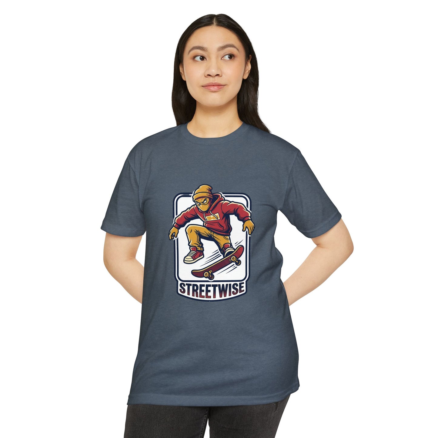 Retro Skateboarder Streetwise T‑Shirt — Vintage Skate Graphic Tee