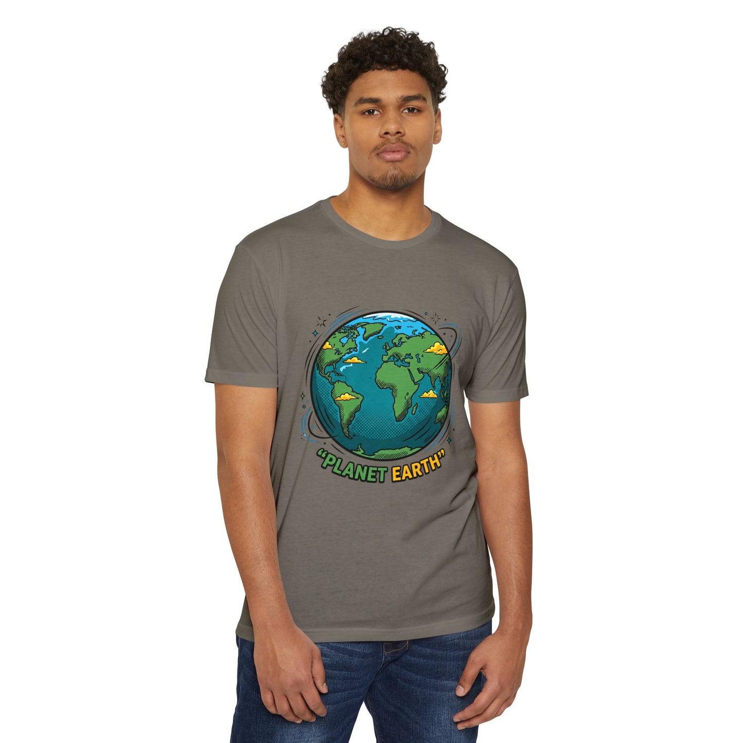 Retro Planet Earth Graphic T-Shirt — Vintage Earth Illustration Tee