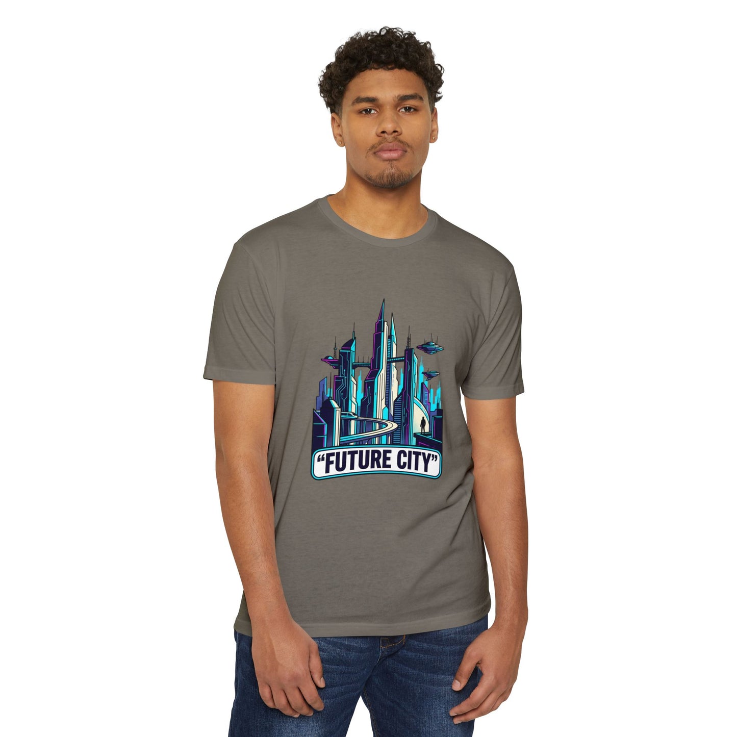 Future City Retro Futuristic Skyline T-Shirt