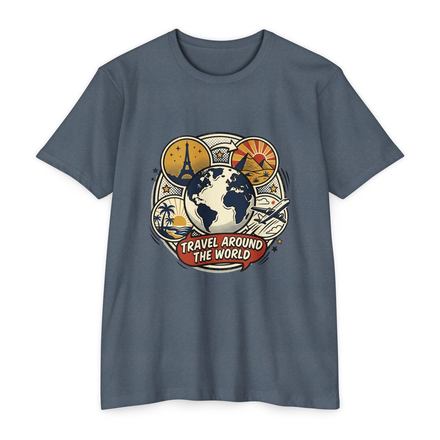 Vintage 'Travel Around The World' Globe Adventure T-Shirt