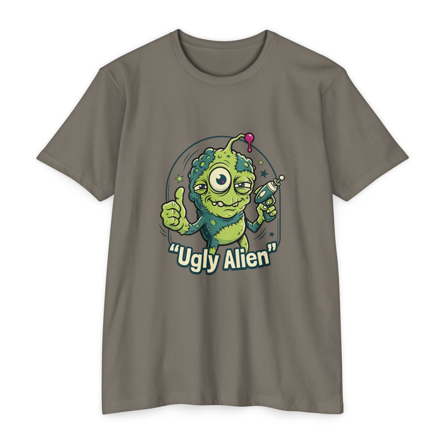 Ugly Alien Retro Cartoon Space Creature T-Shirt