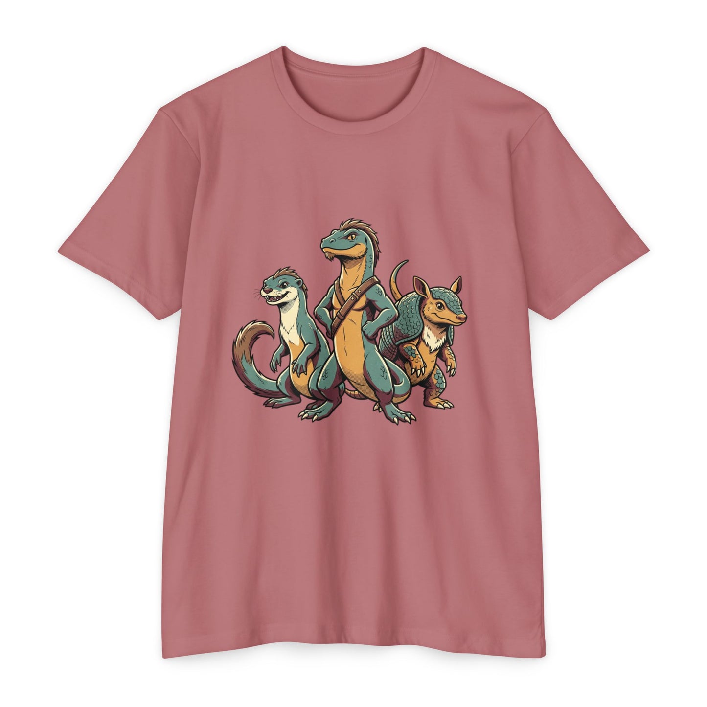 Retro Trio Dino Velociraptor T-Shirt — Cute Cartoon Dino Tee