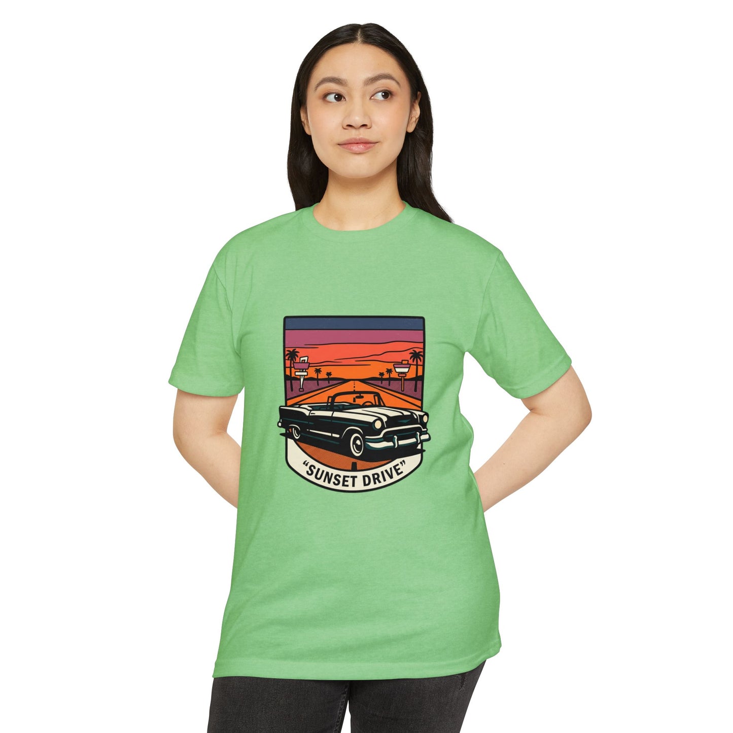 Sunset Drive Vintage Car T-Shirt