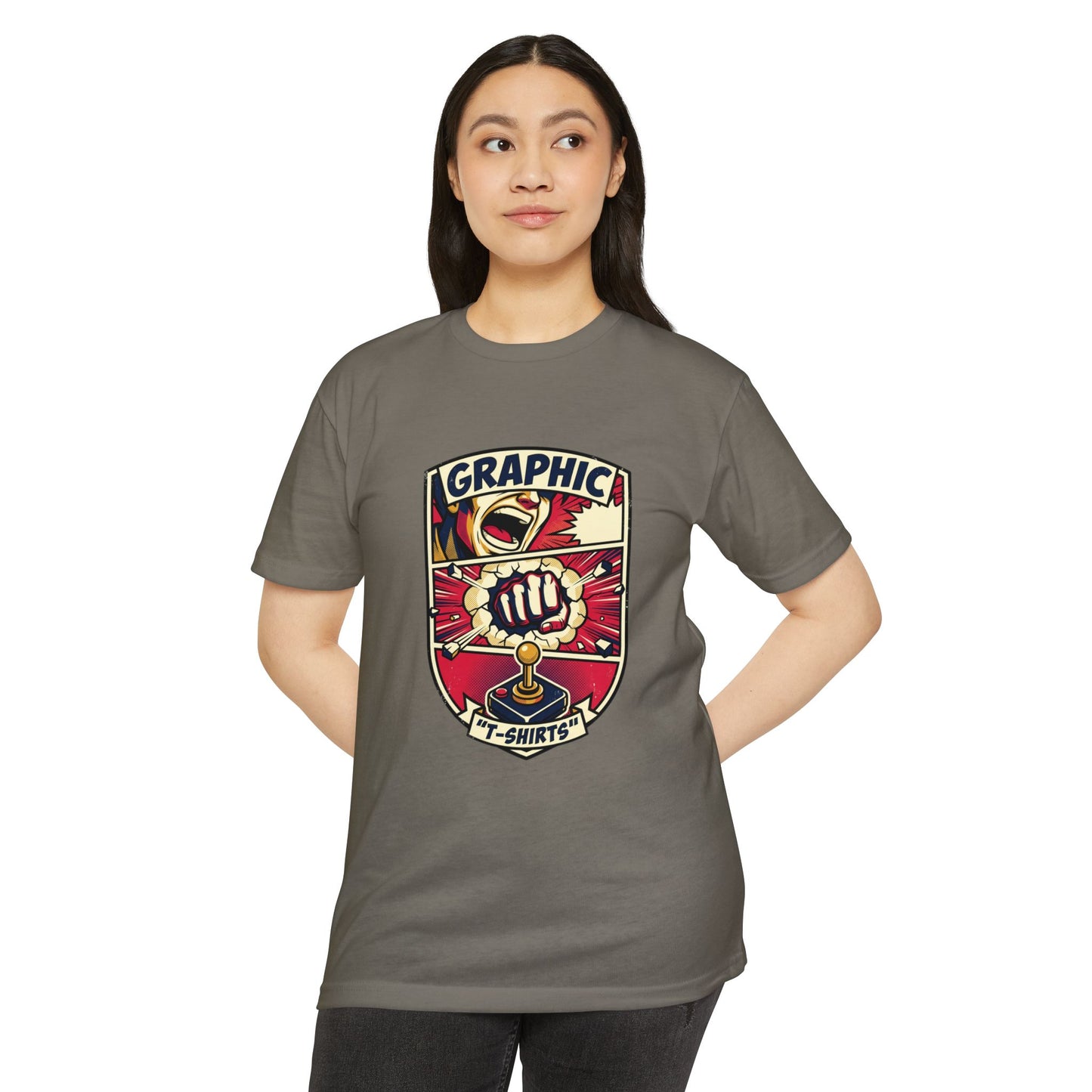 Vintage Gamer Logo T-Shirt — Fist & Joystick Retro Graphic Tee