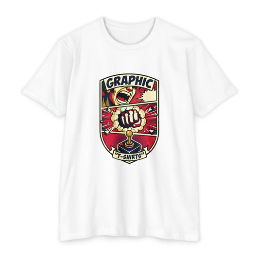 Vintage Gamer Logo T-Shirt — Fist & Joystick Retro Graphic Tee