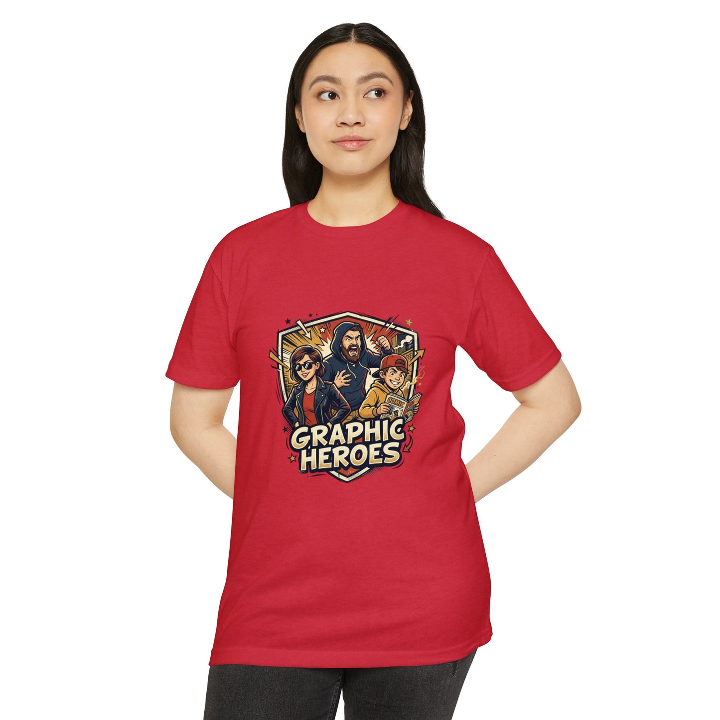 Retro Comic Heroes T-Shirt — Graphic Crew Tee