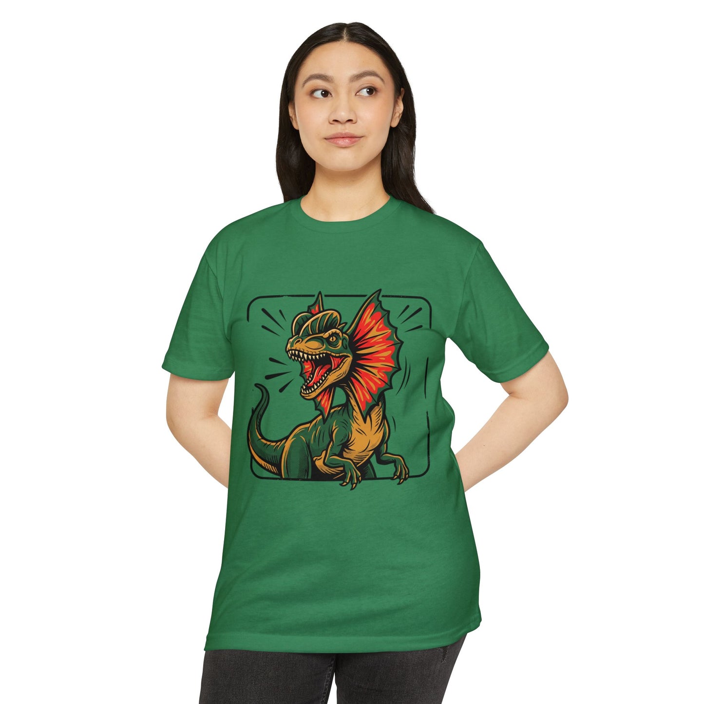 Frilled Lizard Dino Tee — Colorful Frill Graphic T-Shirt