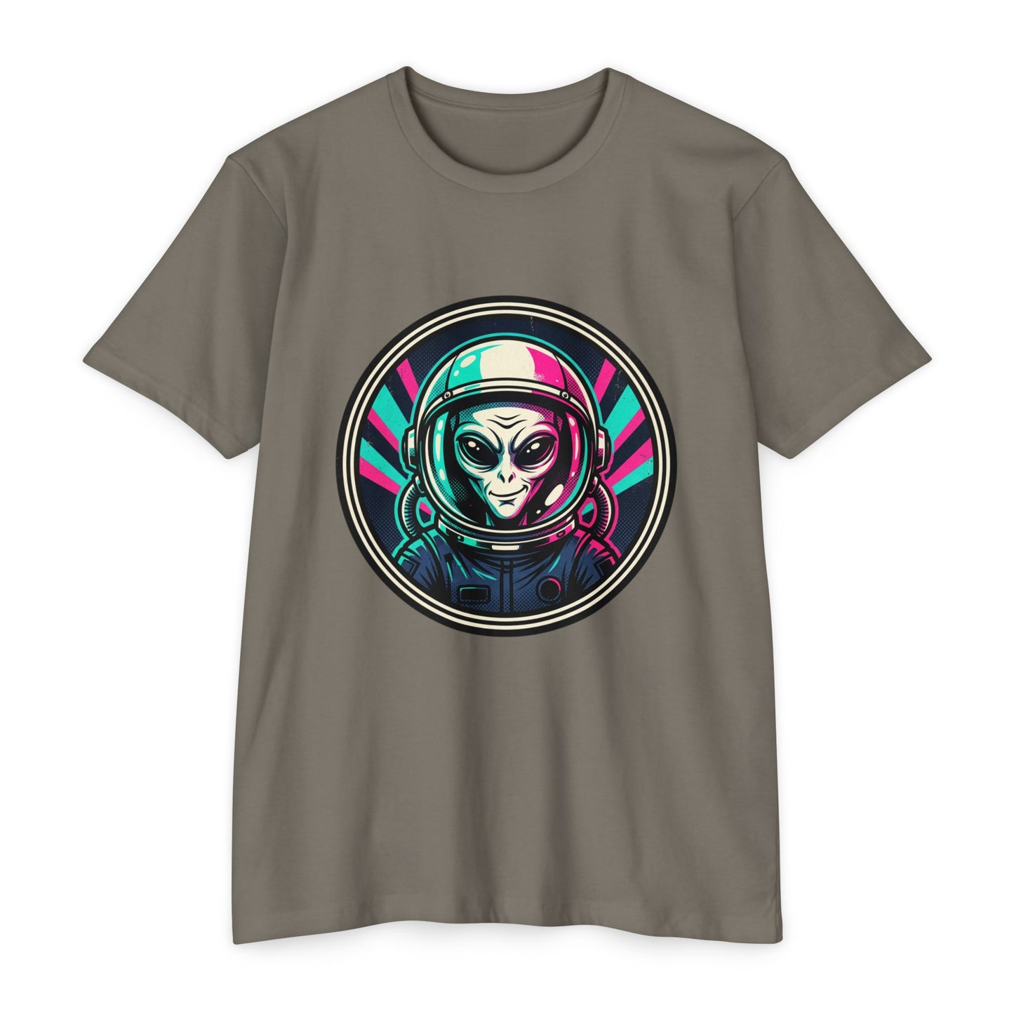 Alien Astronaut Neon Space Crew T‑Shirt
