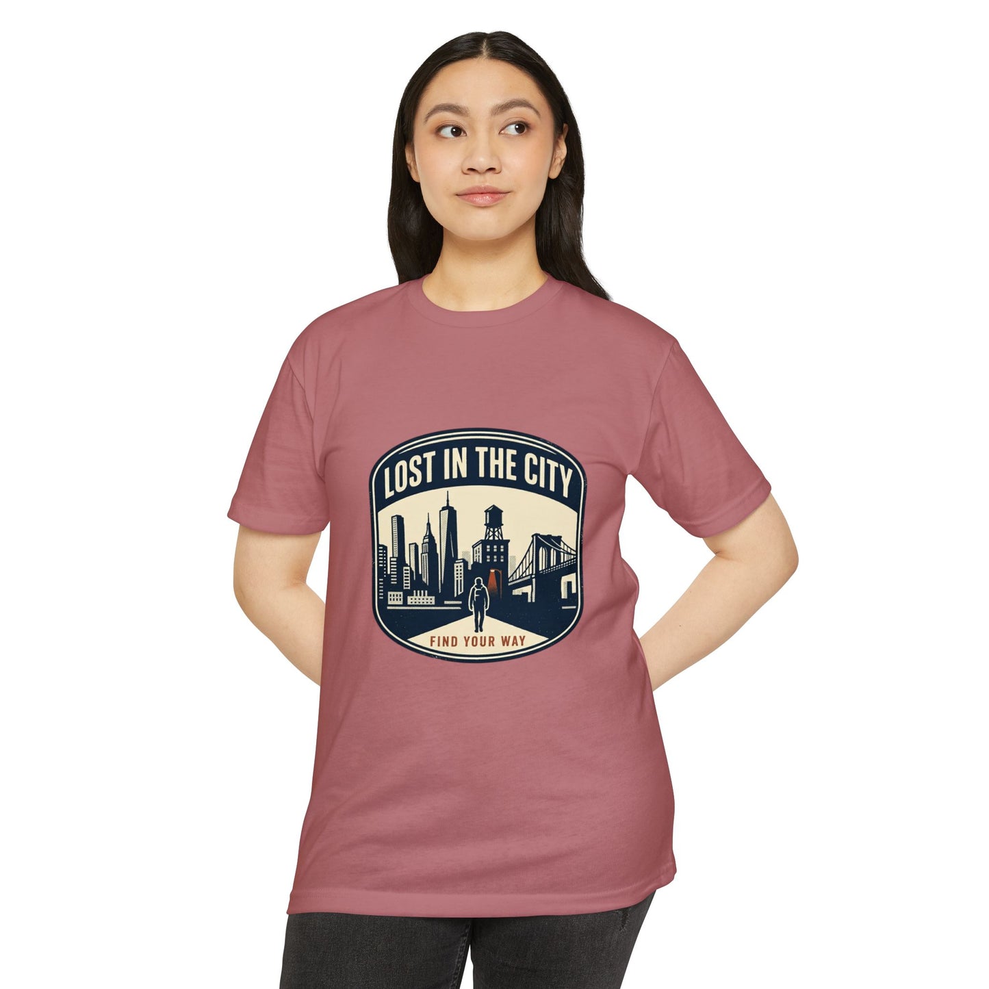 Find Your Way Vintage Urban Skyline T-Shirt